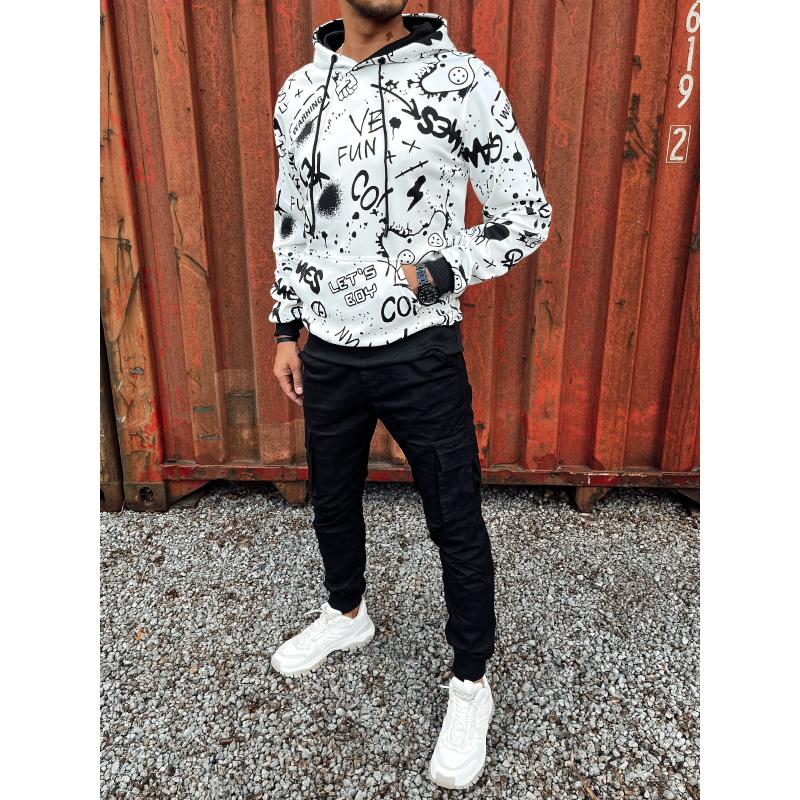 Pánská mikina s kapucí bílá