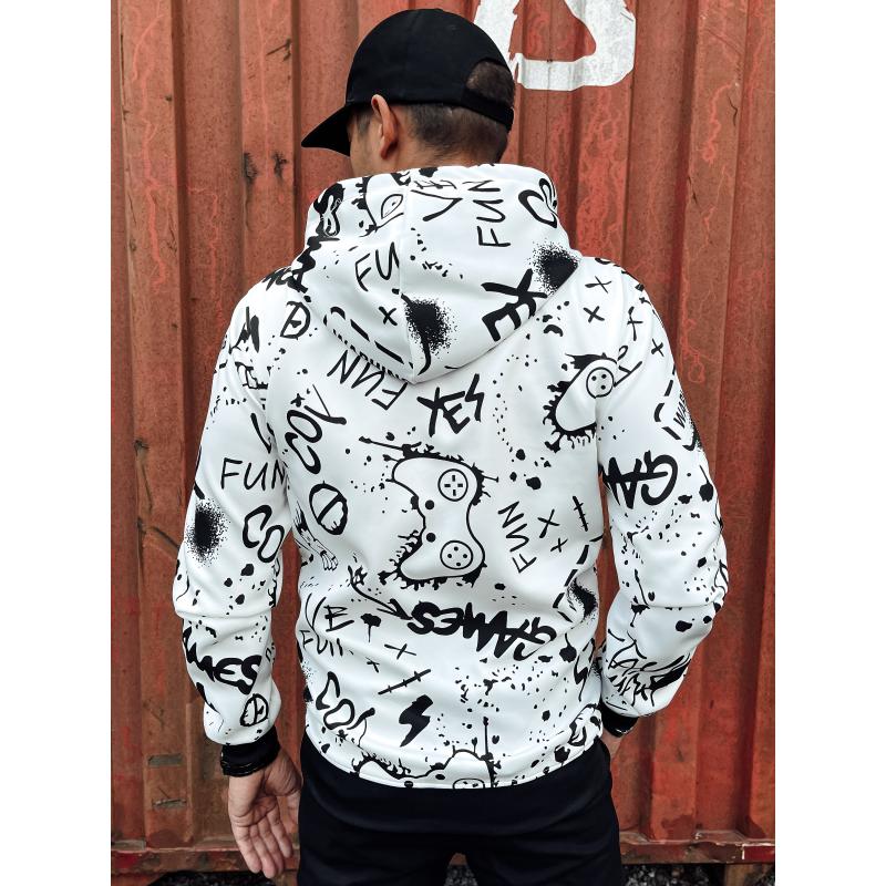 Pánská mikina s kapucí bílá