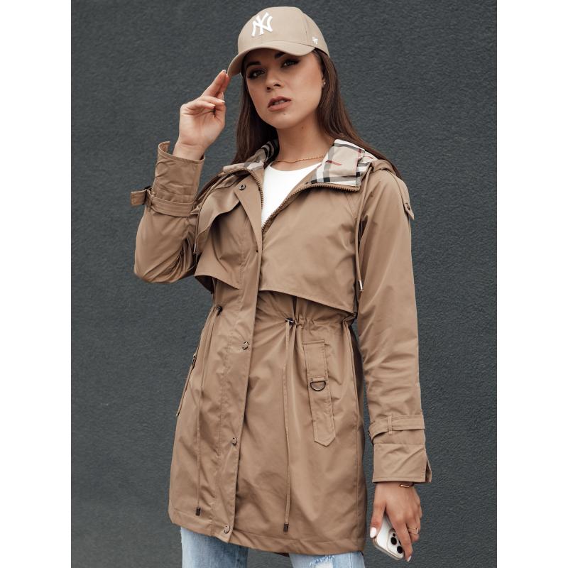 Dámska bunda parka FASHLOVE tmavobéžová