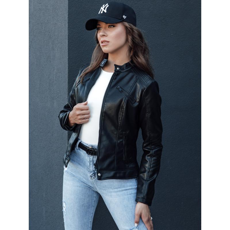 Női bőrdzseki KLIROS fekete