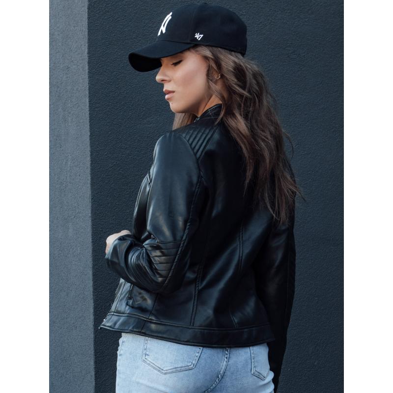 Női bőrdzseki KLIROS fekete