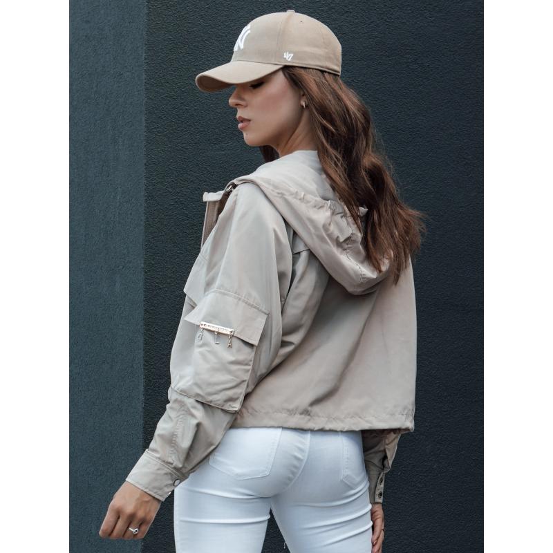 Dámská přechodná bunda s kapucí BUNOL béžová