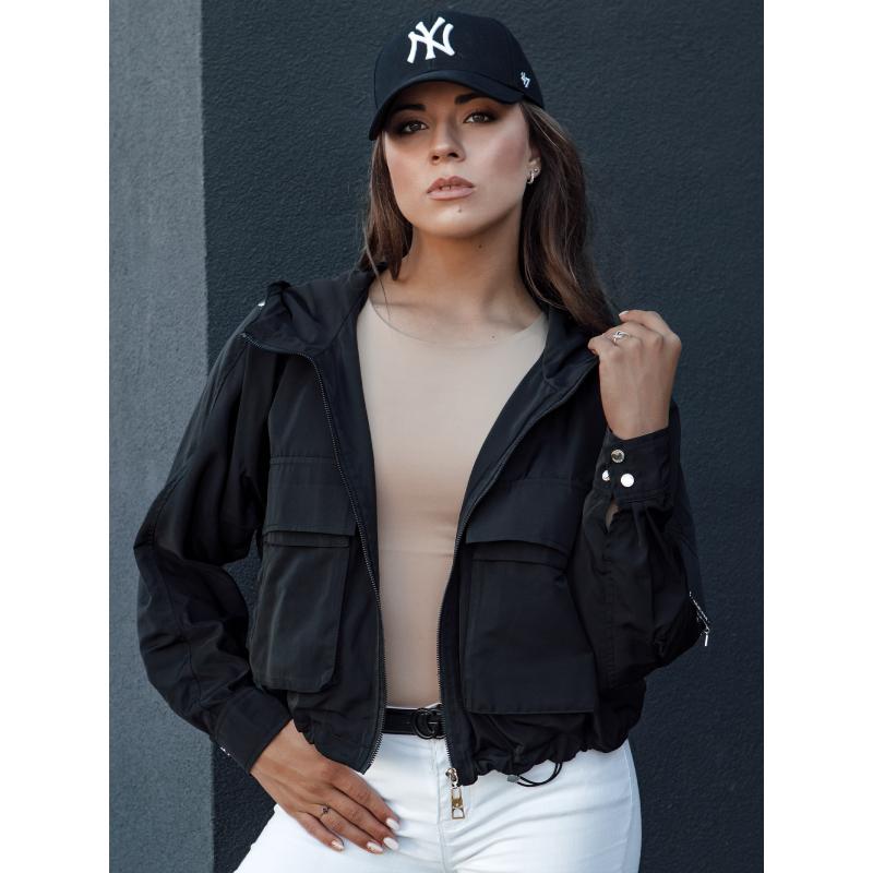 Dámská přechodová bunda s kapucí BUNOL černá