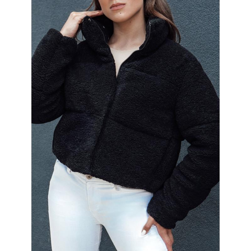 Dámská krátká zimní bunda z alpaky CELESTIAL černá