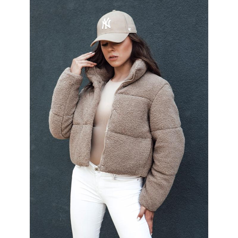 Dámská zimní krátká bunda z alpaky CELESTIAL camellia černá