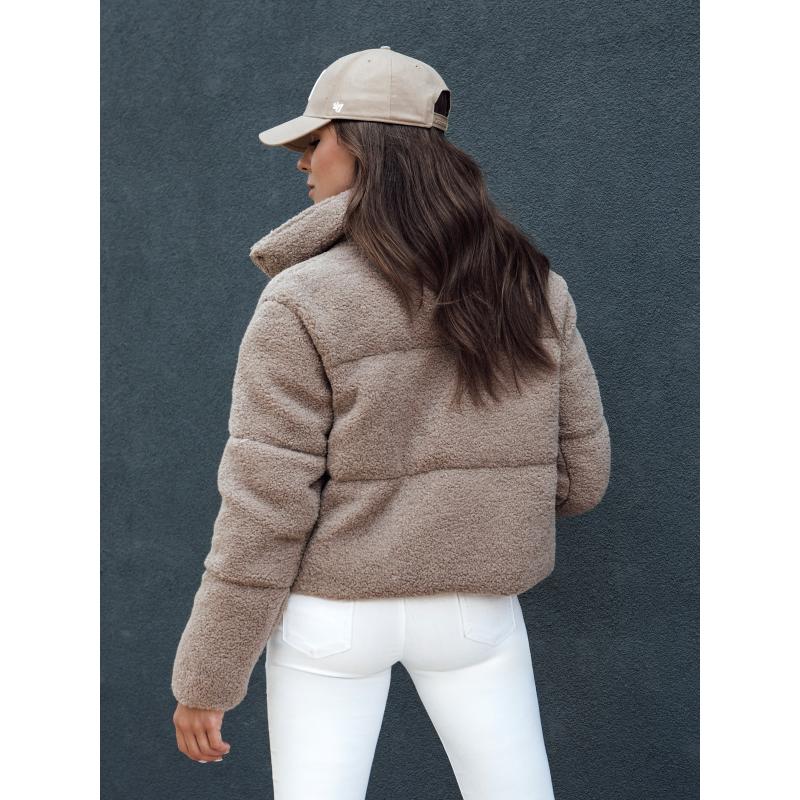 Dámská zimní krátká bunda z alpaky CELESTIAL camellia černá