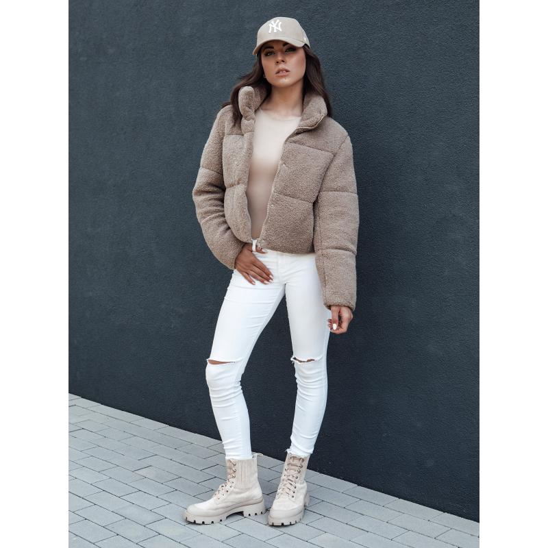 Dámská zimní krátká bunda z alpaky CELESTIAL camellia černá