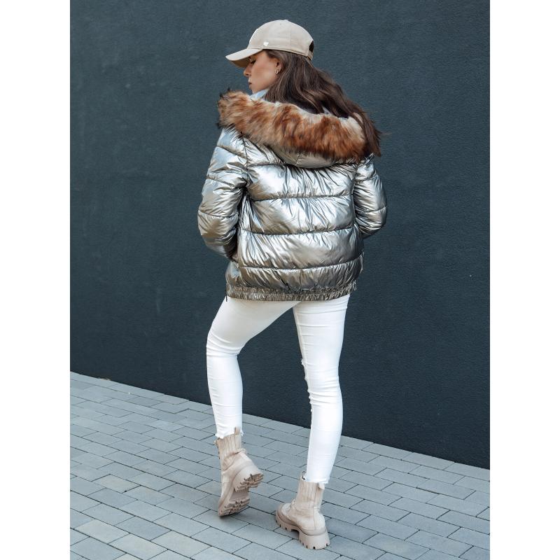 Dámská zimní bunda s kapucí MELANI tmavě šedá