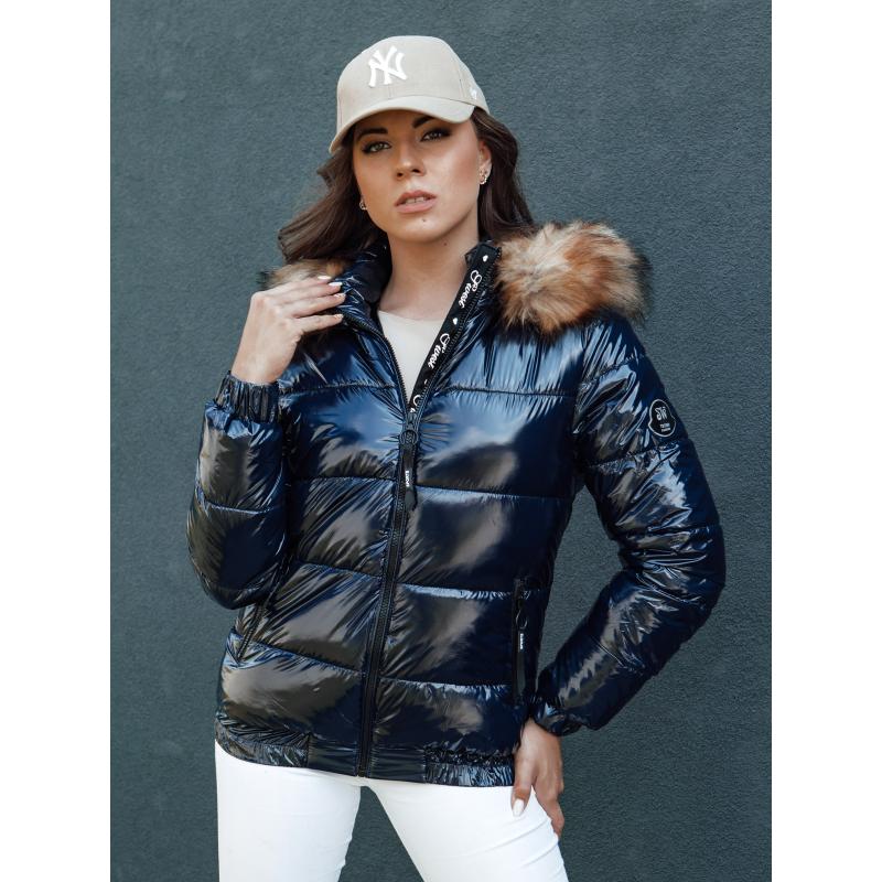 Dámská zimní bunda s kapucí MELANI tmavě modrá