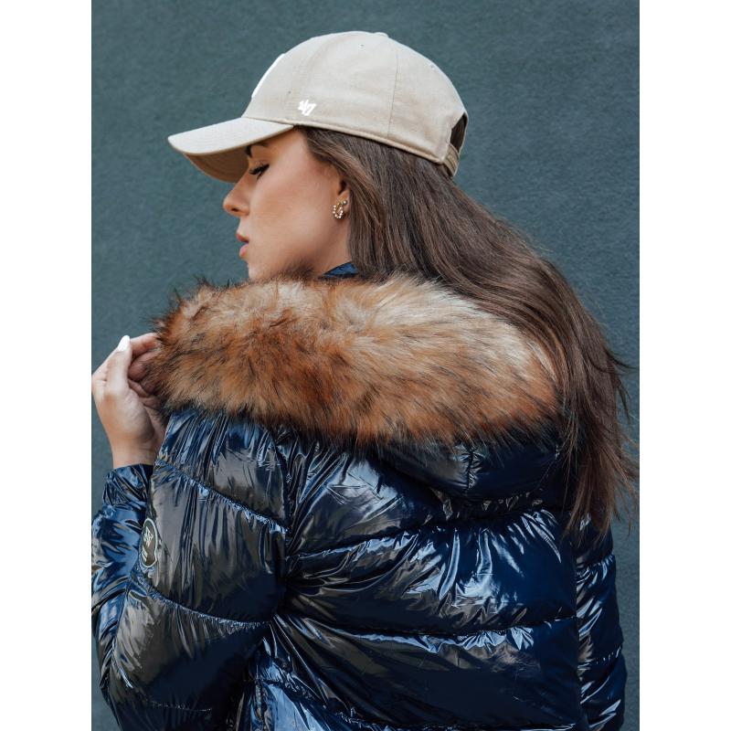 Dámská zimní bunda s kapucí MELANI tmavě modrá