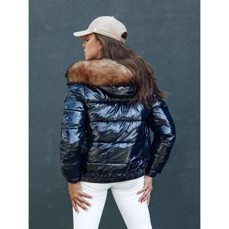 Dámská zimní bunda s kapucí MELANI tmavě modrá