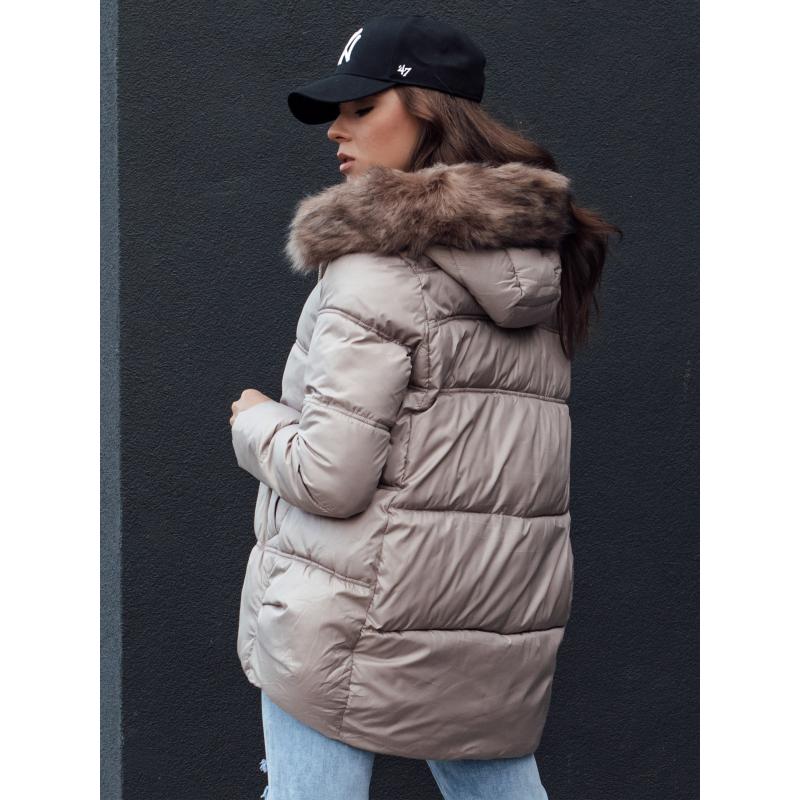 Dámska zimná bunda s kapucňou STELLAR béžová
