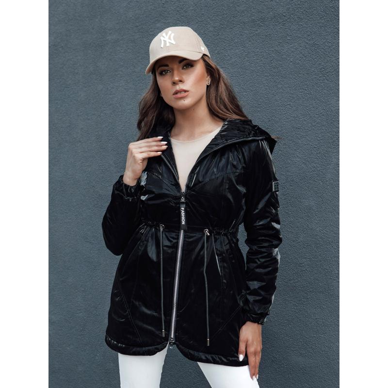 Dámská přechodná bunda parka s kapucí HENRY černá