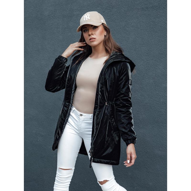 Dámská přechodná bunda parka s kapucí HENRY černá