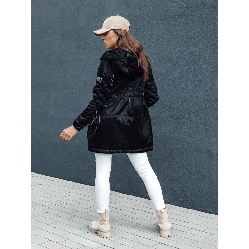 Dámská přechodná bunda parka s kapucí HENRY černá