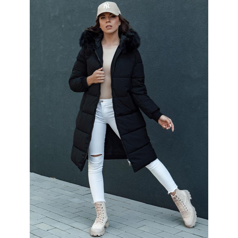 Dámská zimní bunda s kožíškem TREVERSE černá