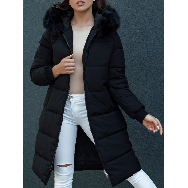 Dámská zimní bunda s kožíškem TREVERSE černá