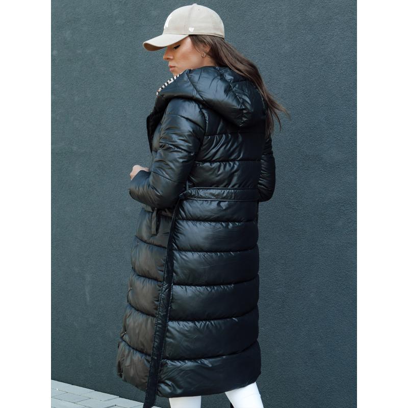Dámský zimní prošívaný kabát s kapucí GRACE černý