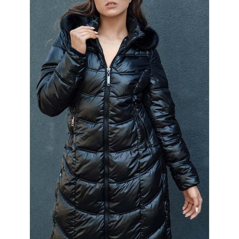 Dámská zimní prošívaná bunda CRYSTAL s kapucí černá