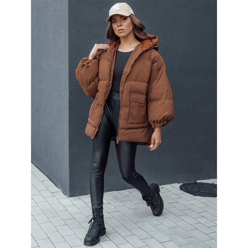 Dámska prešívaná zimná bunda s kapucňou PARIMA camellia