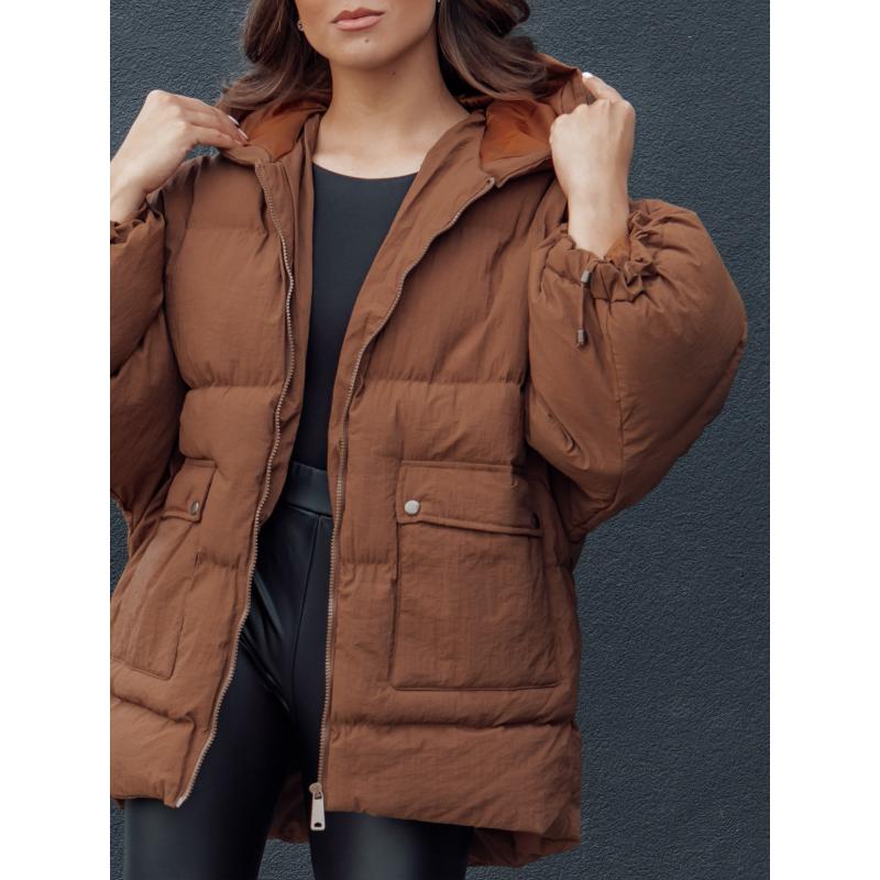Dámska prešívaná zimná bunda s kapucňou PARIMA camellia