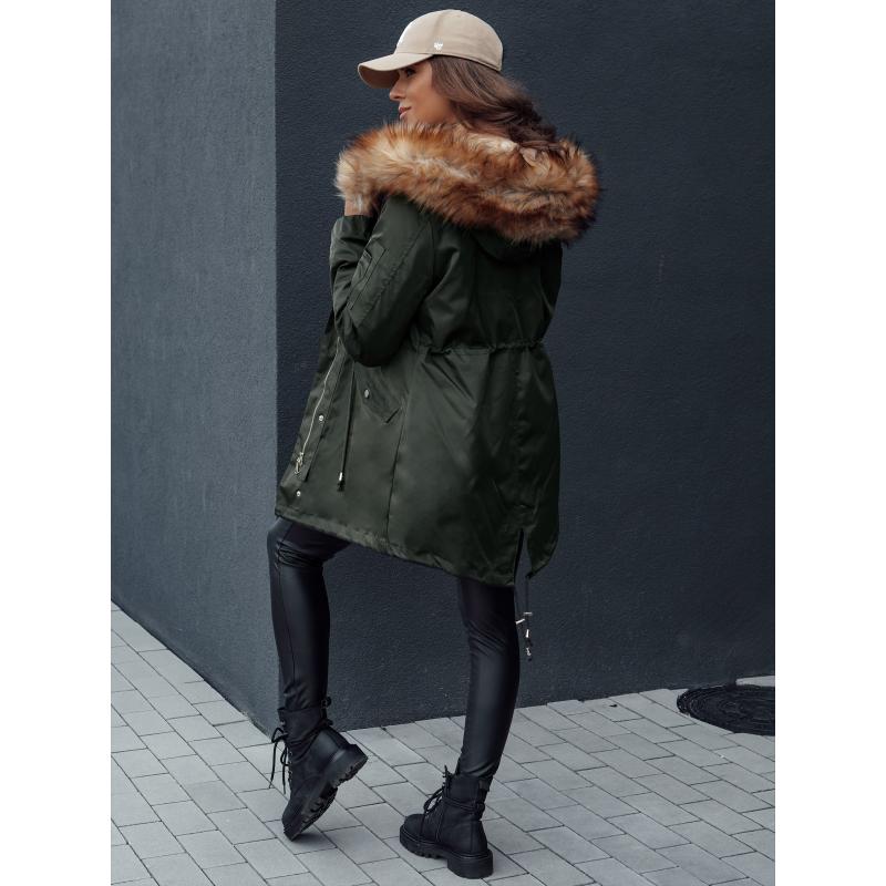 Női téli parka dzseki kapucnival AVENA II zöld