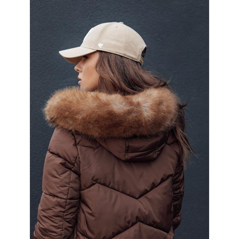 Dámský zimní kabát s kapucí WAYWARD hnědý
