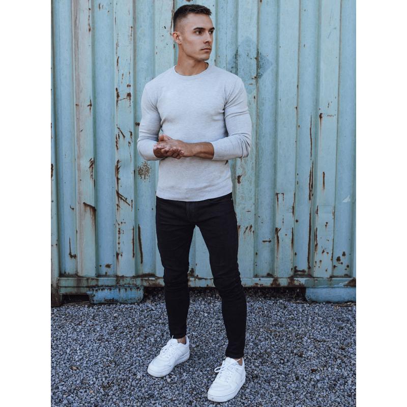 Férfi pulóver világosszürke