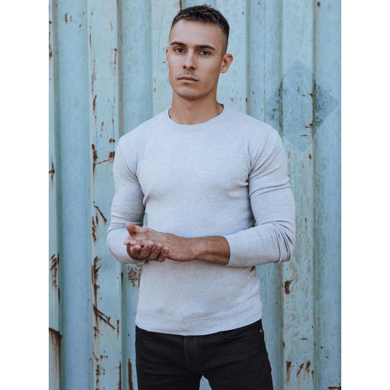 Férfi pulóver világosszürke