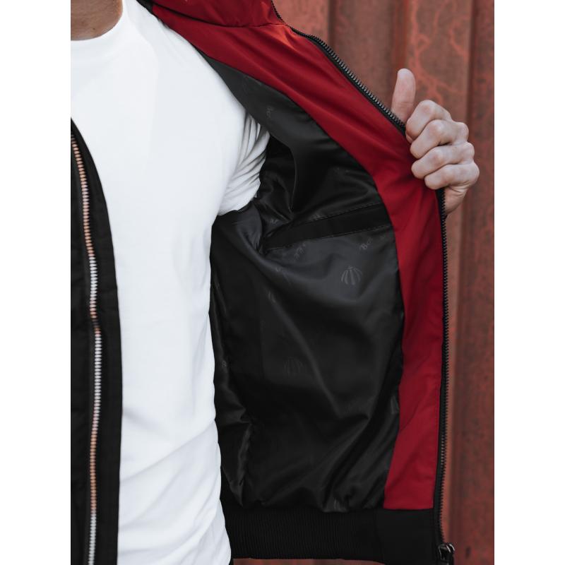 Pánská zimní bunda prošívaná s kapucí černá