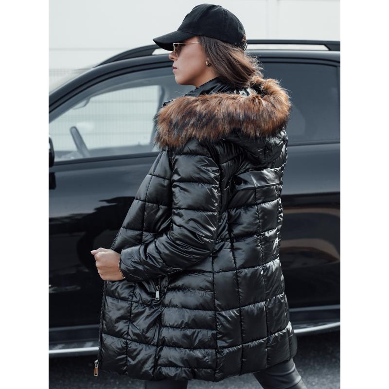 Dámská prošívaná zimní bunda s kapucí WINTERZIP černá béžová