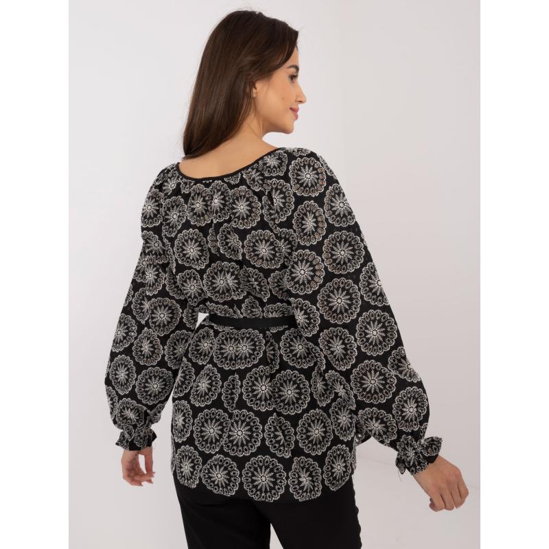 Női hímzett blúz fekete
