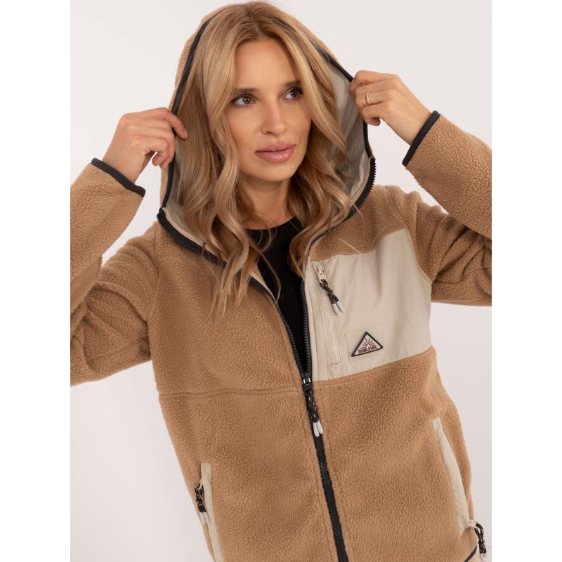 Női zsebes pulóver SUBLEVEL világosbarna