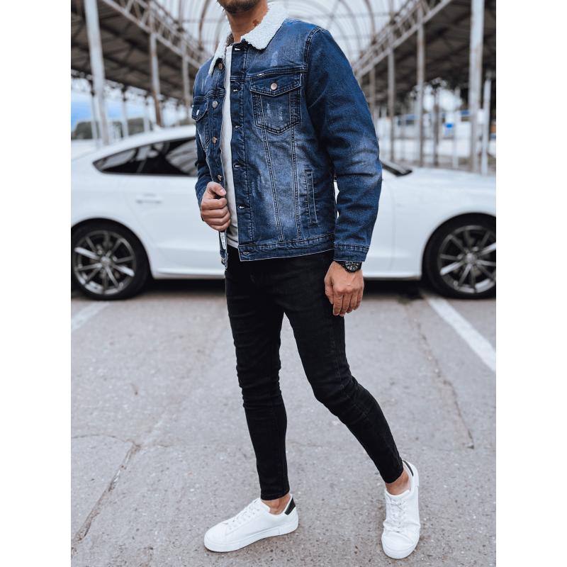 Pánská lehká bunda džínová modrá