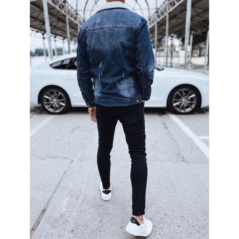 Pánská lehká džínová bunda tmavě modrá