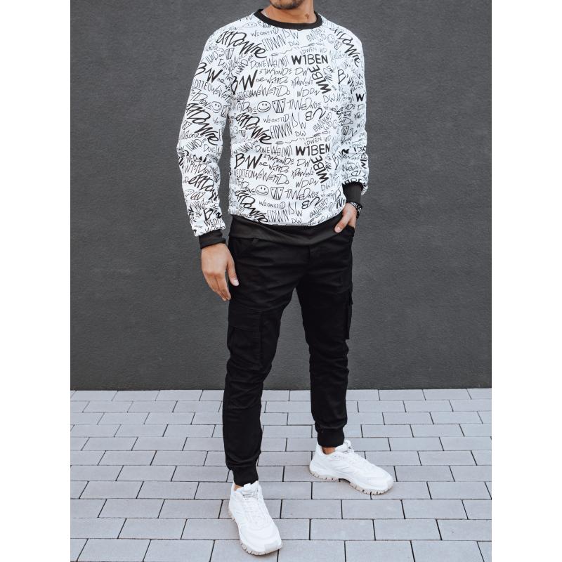 Pánská mikina s kapucí bílá