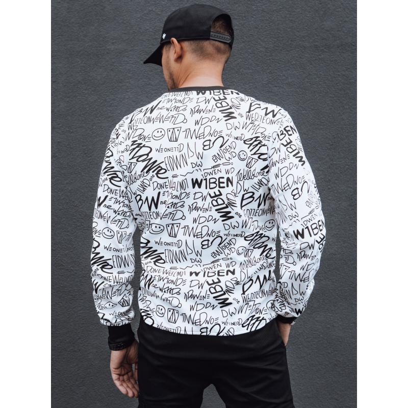 Pánská mikina s kapucí bílá