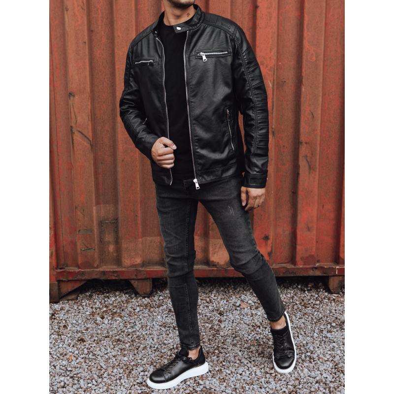 Pánská koženková bunda SIMA černá