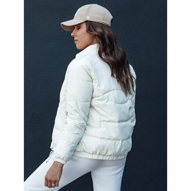 Dámská prošívaná bunda se stojáčkem SALECA ecru