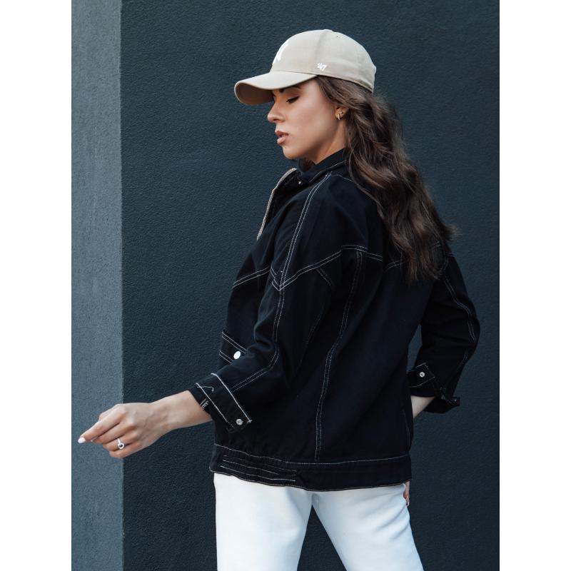 Női átmeneti farmerdzseki BERENICES fekete