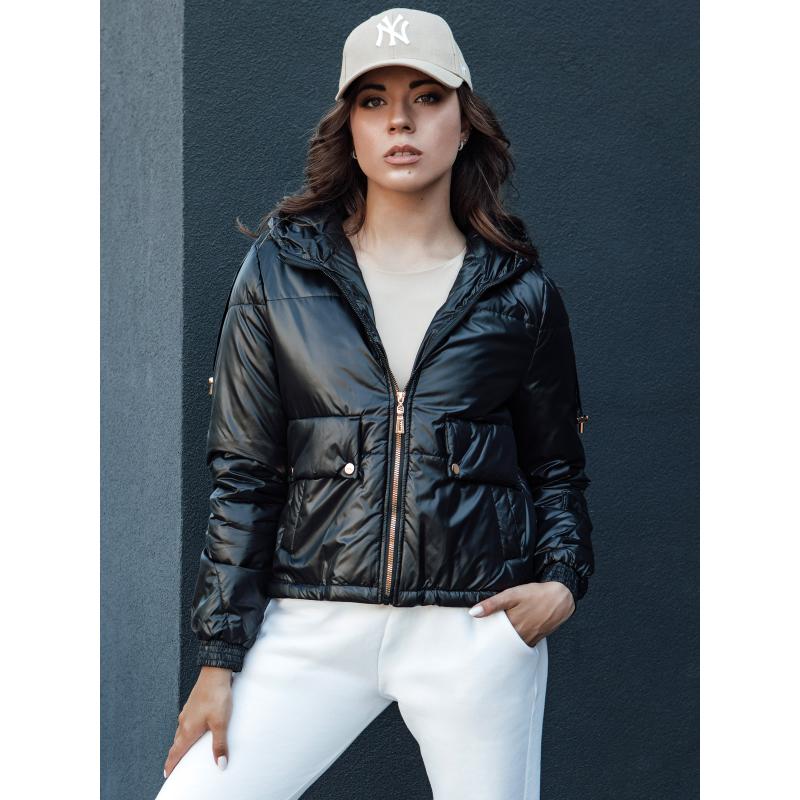 Dámska prechodná bunda s kapucňou ARON čierna