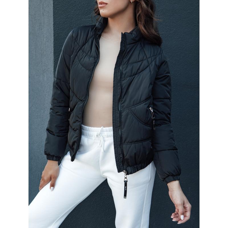 Dámská prošívaná bunda se stojáčkem SALECA černá