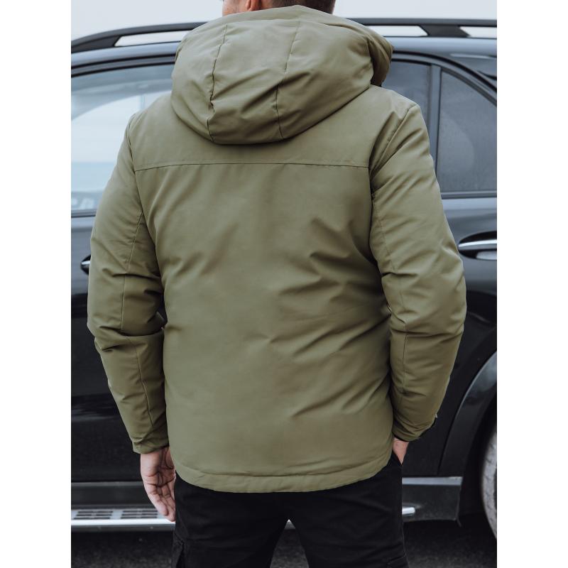 Pánská zimní bunda s kapucí zelená