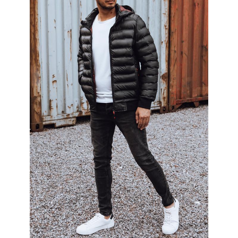 Pánská prošívaná bunda s kapucí LOMA černá