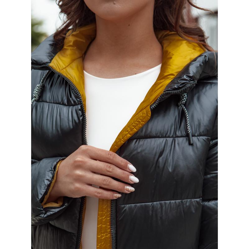 Dámský prošívaný zimní kabát s kapucí BETHANNY černý