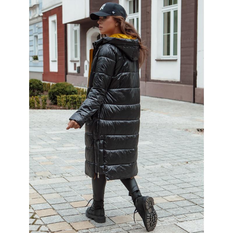 Dámský prošívaný zimní kabát s kapucí BETHANNY černý