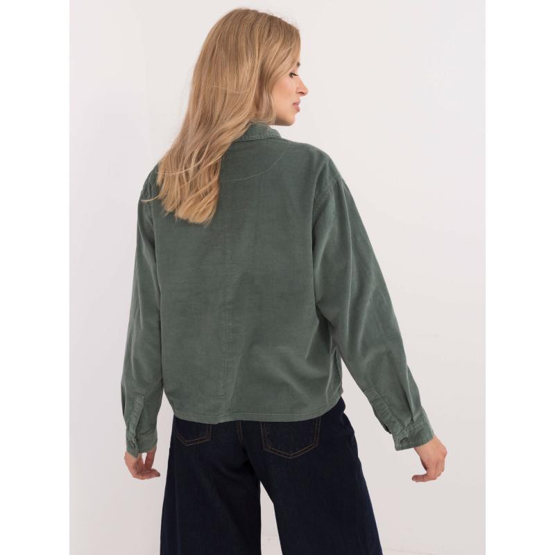 Dámská košile oversize s knoflíky SUBLEVEL tmavě zelená 