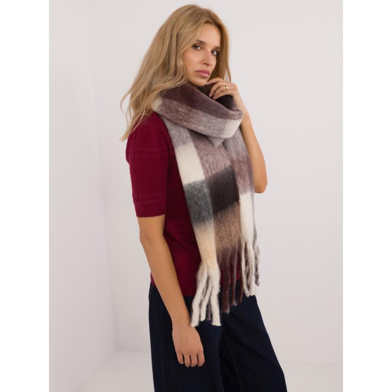 Dámská šála dlouhá hnědo-béžová
