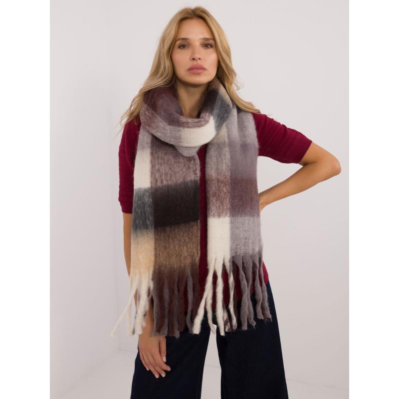 Dámská šála dlouhá hnědo-béžová
