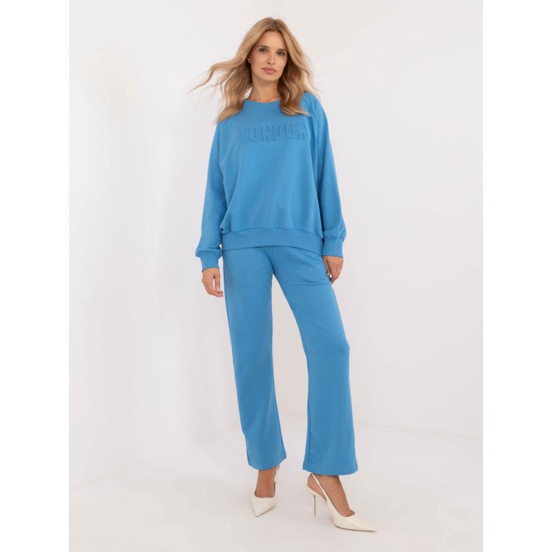 Dámská tepláková souprava s mikinou bez kapuce modrá 